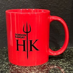 HELLS KITCHEN Gordon Ramsay HK Red sinfully good coffee mug EUC